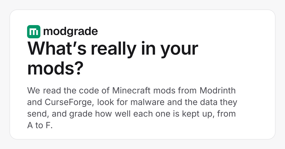Minecraft Mod Scanner: check a mod or your mods folder | Modgrade