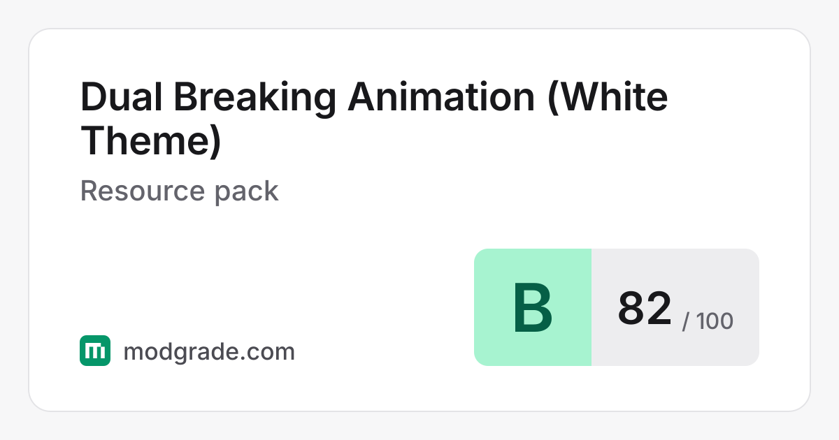Dual Breaking Animation (White Theme): Minecraft Resource Pack | Modgrade