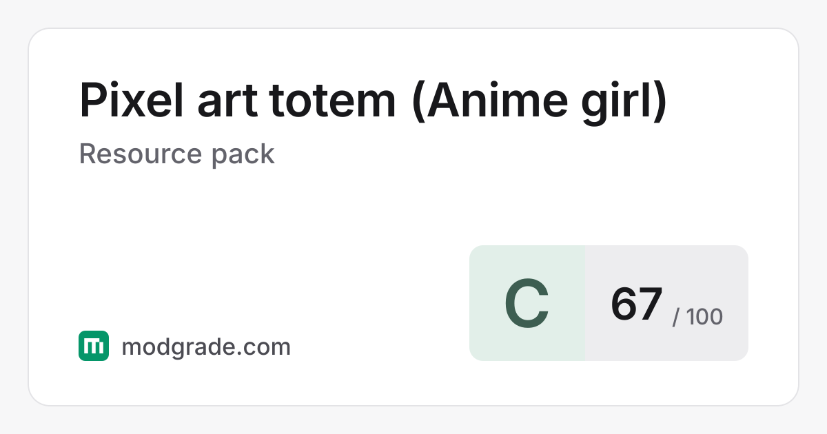 Pixel art totem (Anime girl): Minecraft Resource Pack | Modgrade